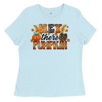 Baby Blue hey there pumpkin Ladies Tee - RacoonDesign