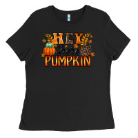 Black hey there pumpkin Ladies Tee - RacoonDesign