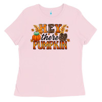 Bubblegum Pink hey there pumpkin Ladies Tee - RacoonDesign