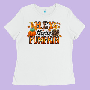 Hey There Pumpkin Ladies Tee Designed By Racoondesign