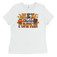 White hey there pumpkin Ladies Tee - RacoonDesign
