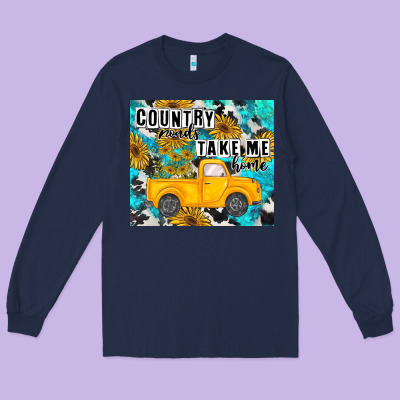 Country Roads Take Me Home Long Sleeve Tee Designed By Maliassmallbusiness