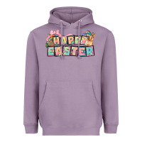 Lavender Happy Easter plate letters Easter Day Heavyweight Hoodie - HowdyJamesFarm