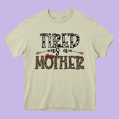 Tired As A Mother Heavy Core Tee Designed By Cowhidedigitalart