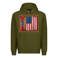 Army Green america usa flag tumbler Premium Hoodie - TumblerDesignByShophia