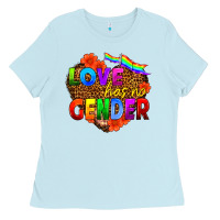 Baby Blue love has no gender Ladies Tee - HRA Design Shop