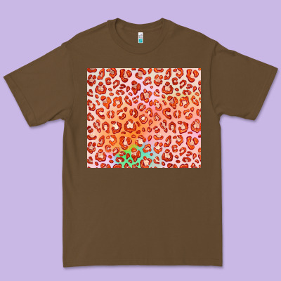 Orange Leopard Glitter Premium Tee Designed By Jahusdesignshop