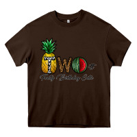 Chocolate Brown two fruity birthday cutie Heavy Core Tee - CowhideDigitalArt