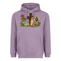 Lavender Western rabbit bunny with crosses Easter Day Heavyweight Hoodie - HowdyJamesFarm