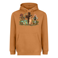 Meerkat Western rabbit bunny with crosses Easter Day Heavyweight Hoodie - HowdyJamesFarm
