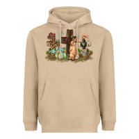 Mushroom Western rabbit bunny with crosses Easter Day Heavyweight Hoodie - HowdyJamesFarm