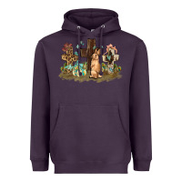 Plum Western rabbit bunny with crosses Easter Day Heavyweight Hoodie - HowdyJamesFarm