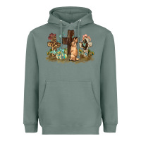 Sage Western rabbit bunny with crosses Easter Day Heavyweight Hoodie - HowdyJamesFarm