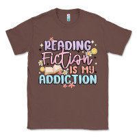 Chestnut reading fiction is my addiction Classic Tee - MaliasSmallBusiness