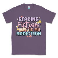 Lavender reading fiction is my addiction Classic Tee - MaliasSmallBusiness