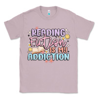Lilac reading fiction is my addiction Classic Tee - MaliasSmallBusiness