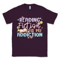 Plum reading fiction is my addiction Classic Tee - MaliasSmallBusiness