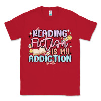 Red reading fiction is my addiction Classic Tee - MaliasSmallBusiness
