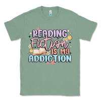 Sage reading fiction is my addiction Classic Tee - MaliasSmallBusiness
