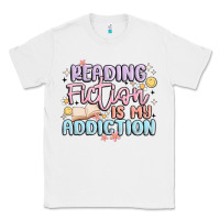 White reading fiction is my addiction Classic Tee - MaliasSmallBusiness