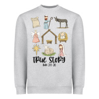 Heather Grey true story Heavyweight Sweatshirt - MaliasSmallBusiness