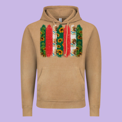 Mexican Flag Brushstroke Vintage Hoodie Designed By Jasminsmagicworld