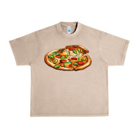 French Oak big pizza Urban Heavy Tee - AdoDesignShop