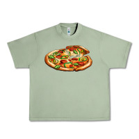 Oil Green big pizza Urban Heavy Tee - AdoDesignShop