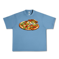 Pebble Blue big pizza Urban Heavy Tee - AdoDesignShop