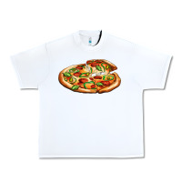 White big pizza Urban Heavy Tee - AdoDesignShop