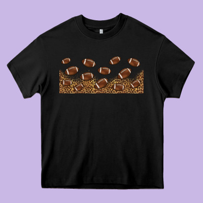 Leopard American Football Libbey Glass Heavy Core Tee Designed By Hra Design Shop