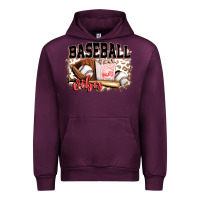 Mauve Wine baseball vibes Urban Hoodie - FaDigitalArtStudio