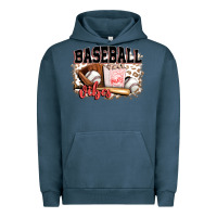 Pigment Midnight Navy baseball vibes Urban Hoodie - FaDigitalArtStudio