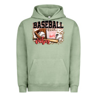 Pigment Oil Green baseball vibes Urban Hoodie - FaDigitalArtStudio