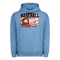 Pigment Pebble Blue baseball vibes Urban Hoodie - FaDigitalArtStudio