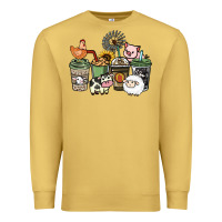 Antique Gold Farm animal coffee cups Premium Sweatshirt - HowdyJamesFarm