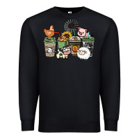 Black Farm animal coffee cups Premium Sweatshirt - HowdyJamesFarm