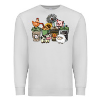 Dove Grey Farm animal coffee cups Premium Sweatshirt - HowdyJamesFarm