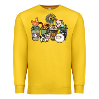 Lemon Farm animal coffee cups Premium Sweatshirt - HowdyJamesFarm