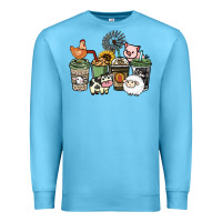 Ocean Blue Farm animal coffee cups Premium Sweatshirt - HowdyJamesFarm