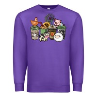 Purple Farm animal coffee cups Premium Sweatshirt - HowdyJamesFarm