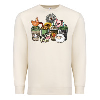 Sandshell Farm animal coffee cups Premium Sweatshirt - HowdyJamesFarm
