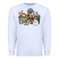 White Farm animal coffee cups Premium Sweatshirt - HowdyJamesFarm