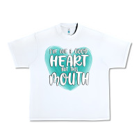 White i have got a good heart but this mouth Urban Heavy Tee - MaliasSmallBusiness