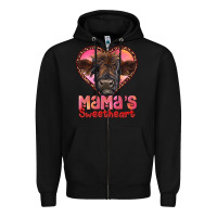 Black mama's sweetheart highland calf Zipper Hoodie - RanaPortraitStore