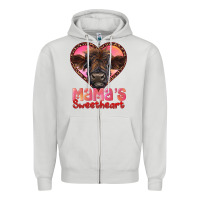 Dove Grey mama's sweetheart highland calf Zipper Hoodie - RanaPortraitStore