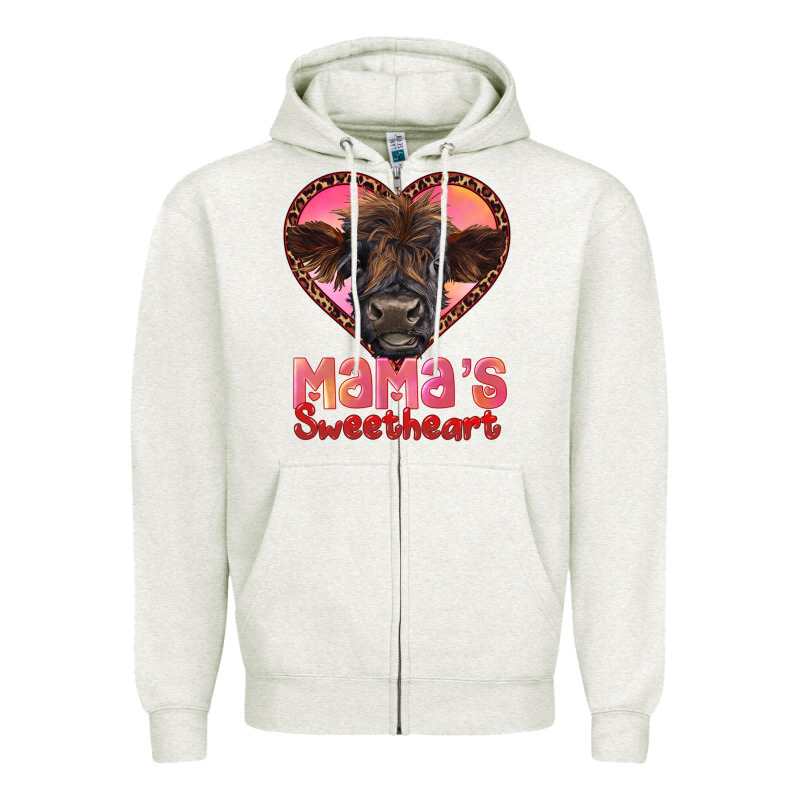 Mama's Sweetheart Highland Calf Zipper Hoodie by RanaPortraitStore | Teevron