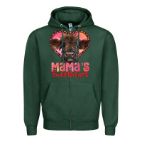 Sports Green mama's sweetheart highland calf Zipper Hoodie - RanaPortraitStore