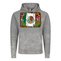 Cloud Rock mexican flag background with cactus and sunflower Vintage Hoodie - Jasminsmagicworld