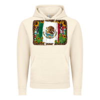 Vintage Artic mexican flag background with cactus and sunflower Vintage Hoodie - Jasminsmagicworld